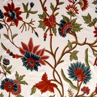Manufacturers Exporters and Wholesale Suppliers of Red Wine Crewel Curtain Fabric Srinagar Jammu & Kashmir