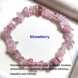Manufacturers Exporters and Wholesale Suppliers of Strawberry Quartz Chips Bracelet Jaipur Rajasthan