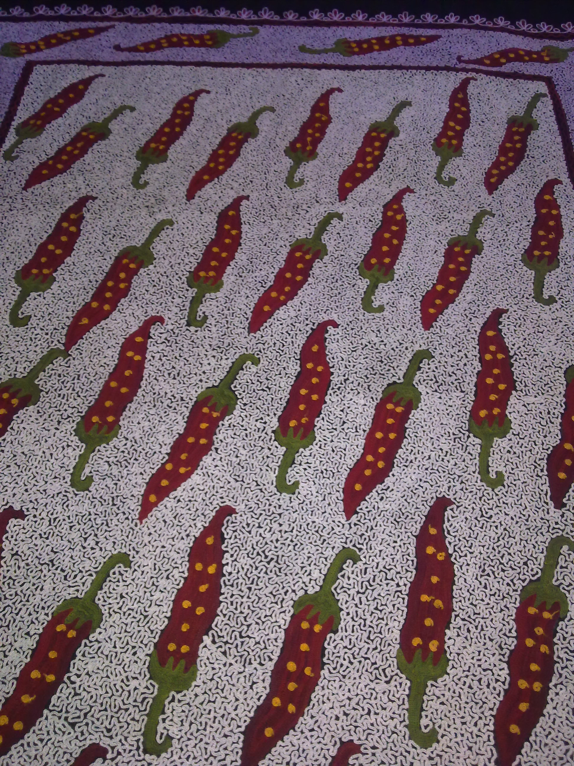 Manufacturers Exporters and Wholesale Suppliers of Woollen Ari red chilly Design Stole Srinagar 