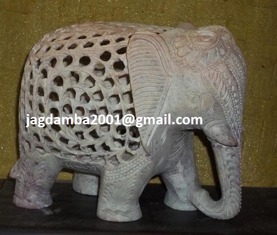Manufacturers Exporters and Wholesale Suppliers of Real Carved Soapstone Elephant Agra Uttar Pradesh