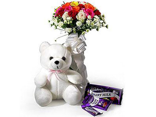 Rose With Teddy Chocolate
