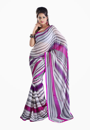 Manufacturers Exporters and Wholesale Suppliers of Pink White Purple Saree SURAT Gujarat