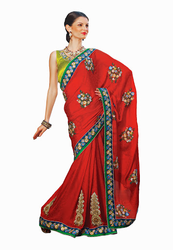 Manufacturers Exporters and Wholesale Suppliers of Dark Red Saree SURAT Gujarat