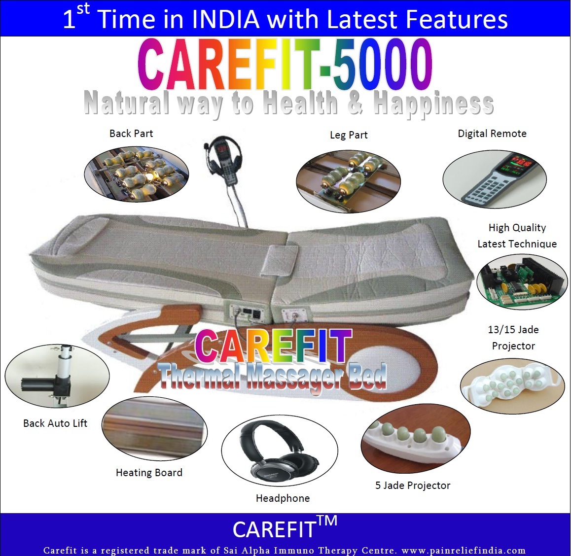 Manufacturers Exporters and Wholesale Suppliers of Carefit-5000 Thermal Massage Bed Karnal Haryana