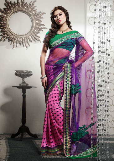 Manufacturers Exporters and Wholesale Suppliers of Purple Pink Saree SURAT Gujarat