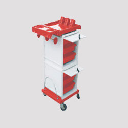 Manufacturers Exporters and Wholesale Suppliers of Red & White Twin Door Color Trolley Delhi Delhi