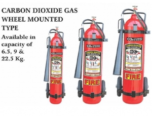 Manufacturers Exporters and Wholesale Suppliers of Carbon Dioxide Gas Wheel Mounted Type Fire Extinguishers Gurgaon Haryana