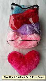 Five Heart Cushion Set And Five Color