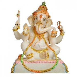 Manufacturers Exporters and Wholesale Suppliers of Ganpati White Marble Statue Jaipur Rajasthan