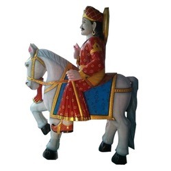 Manufacturers Exporters and Wholesale Suppliers of Maharaja with Horse Marble Statue Jaipur  Rajasthan