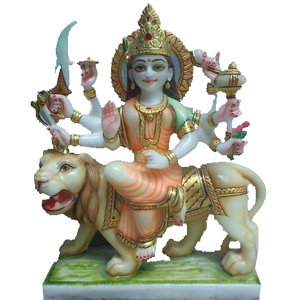 Manufacturers Exporters and Wholesale Suppliers of Sherawali Maa Durga Marble Statue Jaipur Rajasthan
