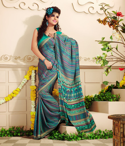 Manufacturers Exporters and Wholesale Suppliers of Turquoise Pink Purple Saree SURAT Gujarat
