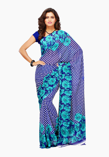 Manufacturers Exporters and Wholesale Suppliers of Blue White Turquoise Saree SURAT Gujarat