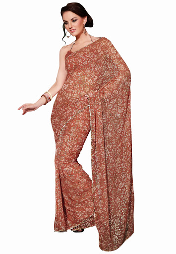 Manufacturers Exporters and Wholesale Suppliers of Light Brown Saree SURAT Gujarat