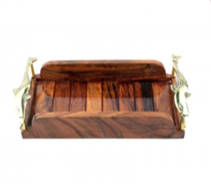 Manufacturers Exporters and Wholesale Suppliers of Brass Handle Wood Tray Indore Madhya Pradesh