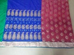 Manufacturers Exporters and Wholesale Suppliers of Viscose Half N Half Embroidery Sarees Surat Gujarat