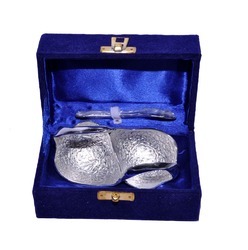 Manufacturers Exporters and Wholesale Suppliers of Brass Swan Shape Bowl with Spoon Small Silver Plated Moradabad Uttar Pradesh