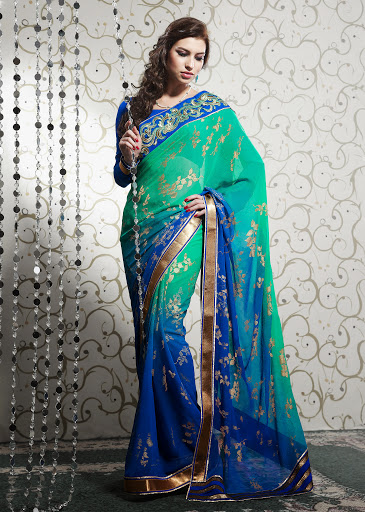 Manufacturers Exporters and Wholesale Suppliers of Turquoise Blue Saree SURAT Gujarat
