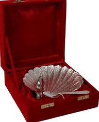 Manufacturers Exporters and Wholesale Suppliers of Brass Swan Shape Bowl with Spoon Silver Plated Moradabad Uttar Pradesh
