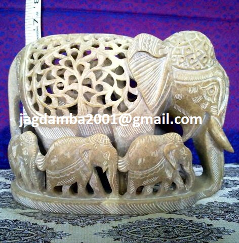 Manufacturers Exporters and Wholesale Suppliers of Soapstone Carving Elephant Agra Uttar Pradesh