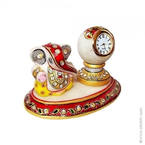 Manufacturers Exporters and Wholesale Suppliers of Marble Clock With Ganesh Statues Faridabad Haryana
