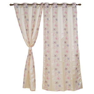 Manufacturers Exporters and Wholesale Suppliers of Plain Sheer Floral Embroidery Pink/Purple/Green Window Curtain Panaji Goa