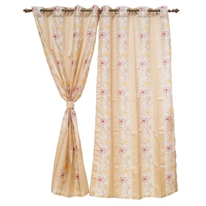Manufacturers Exporters and Wholesale Suppliers of Plain Sheer Floral Embroidery Red/Yellow/Brown Window Curtain Panaji Goa