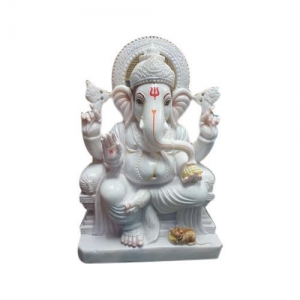 Manufacturers Exporters and Wholesale Suppliers of White Marble Ganesha Statue Faridabad Haryana