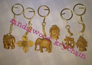 Manufacturers Exporters and Wholesale Suppliers of Sandalwood Buddha Head Keychain Keyring Jaipur Rajasthan