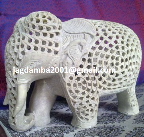 Manufacturers Exporters and Wholesale Suppliers of Soapstone Undercut Elephants Agra Uttar Pradesh