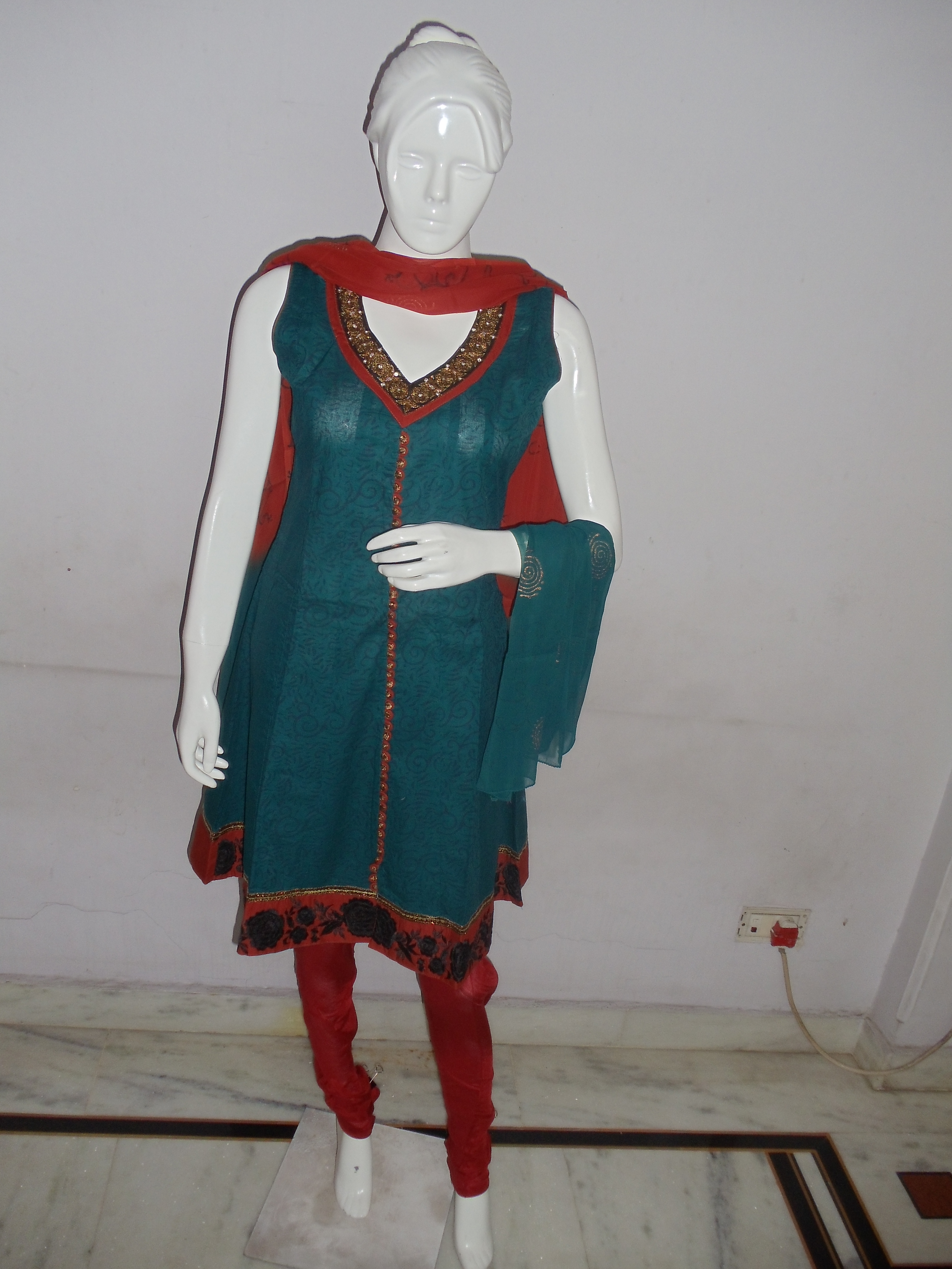 Manufacturers Exporters and Wholesale Suppliers of Red Ferozi Suit Delhi Delhi