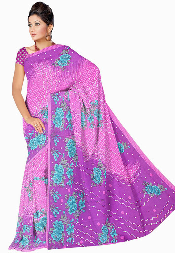 Manufacturers Exporters and Wholesale Suppliers of Purple Colored Saree SURAT Gujarat