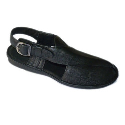 Men's Black Leather Sandals