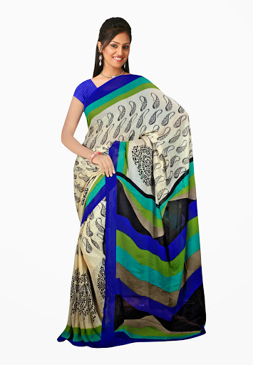 Manufacturers Exporters and Wholesale Suppliers of Wheat Black Blue Saree SURAT Gujarat
