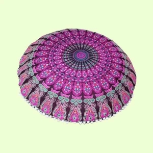 Sonia Collections 16â€³ cushion cover indian mandala cotton cushion cover home decor round decor cushion sofa, Pouf32 Manufacturer Supplier Wholesale Exporter Importer Buyer Trader Retailer in Bhopal Madhya Pradesh India