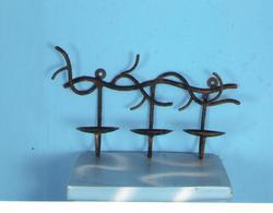 3 Light Wall Hanging Iron Candle Stand