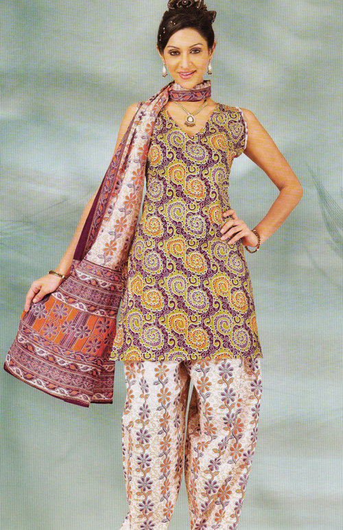 Manufacturers Exporters and Wholesale Suppliers of Cotton Printed Suit Rajkot Gujarat