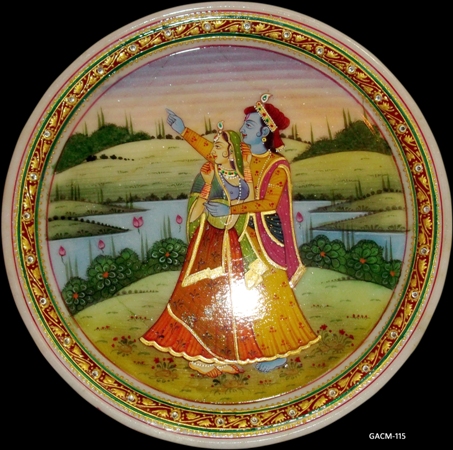 Manufacturers Exporters and Wholesale Suppliers of MARBLE PLATE PAINTING Jaipur Rajasthan