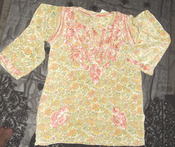 Ladies Silk And Georgette Short Top 002
