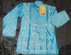 Ladies Silk And Georgette Short Top 003