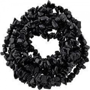 Manufacturers Exporters and Wholesale Suppliers of Black Obsidian Chips String Jaipur Rajasthan
