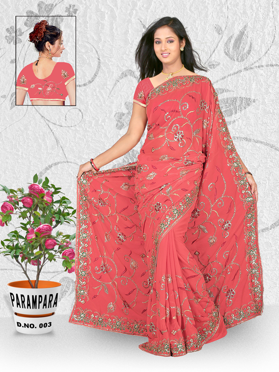 Embroidery Sequins Saree 07