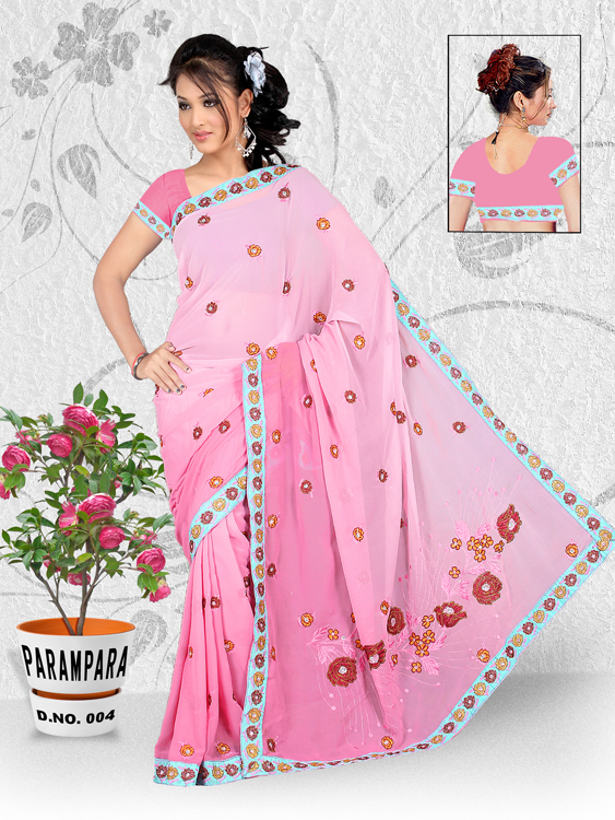 Embroidery Sequins Saree 08