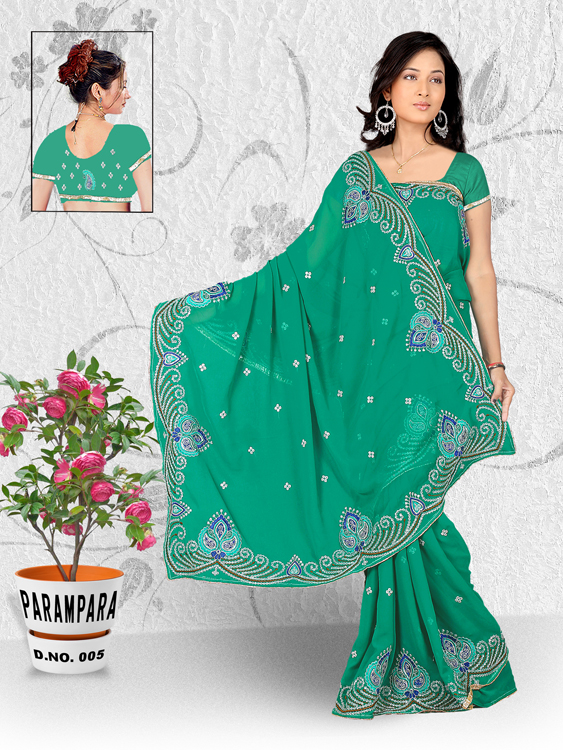 Embroidery Sequins Saree 09