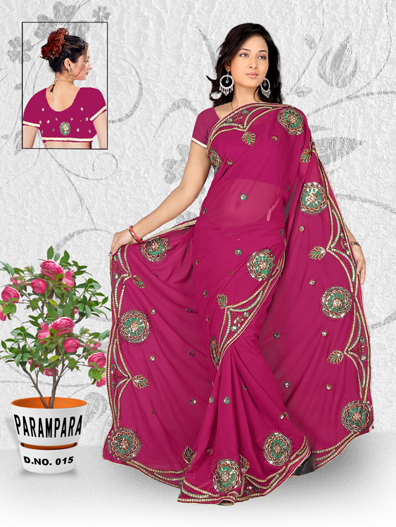 Manufacturers Exporters and Wholesale Suppliers of Embroidery Sequins Saree 20 SURAT Gujarat
