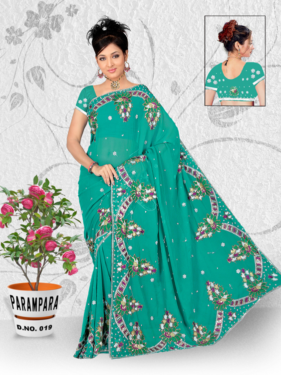 Manufacturers Exporters and Wholesale Suppliers of Embroidery Sequins Saree 24 SURAT Gujarat