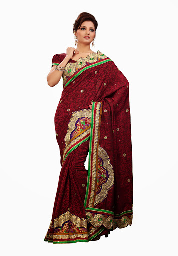 Manufacturers Exporters and Wholesale Suppliers of Brown Saree SURAT Gujarat