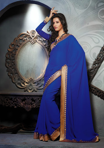 Manufacturers Exporters and Wholesale Suppliers of Blue Saree SURAT Gujarat