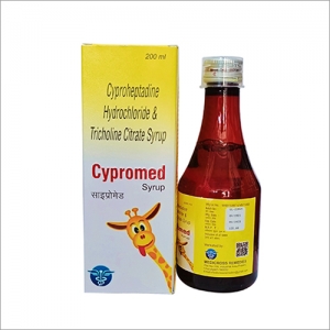 200 ML Cyproheptadine Hydrochloride And Tricholine Citrate Syrup Manufacturer Supplier Wholesale Exporter Importer Buyer Trader Retailer in Murshidabad West Bengal India