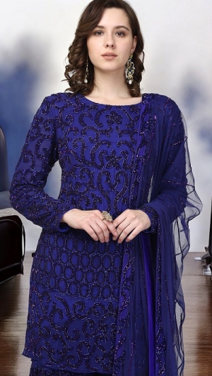 Manufacturers Exporters and Wholesale Suppliers of Velvet Sharara with Embellished Kurti Noida Uttar Pradesh